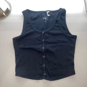 pacsun button down crop top